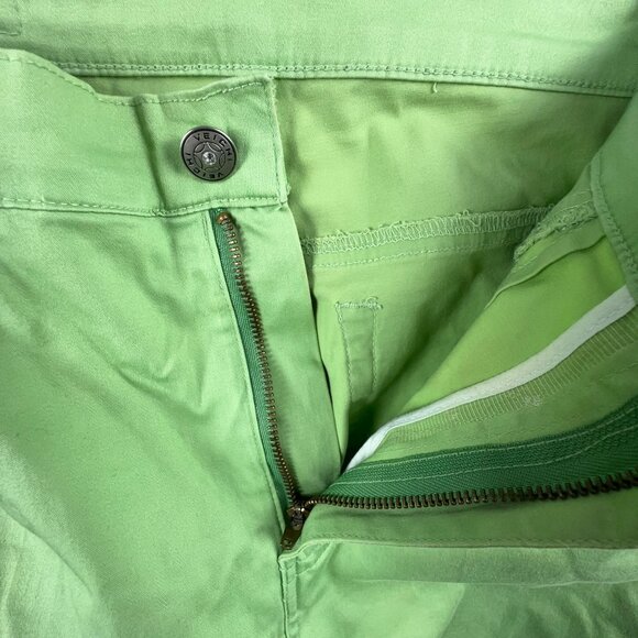 CV Veichi Skinny Jeans Embroidered Detail Ankle Slit Womens Green Size 31 - Picture 6 of 13